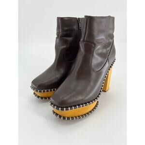 Moussy Ankle Boots Sz S(US 5) Brown Leather Platform Heels